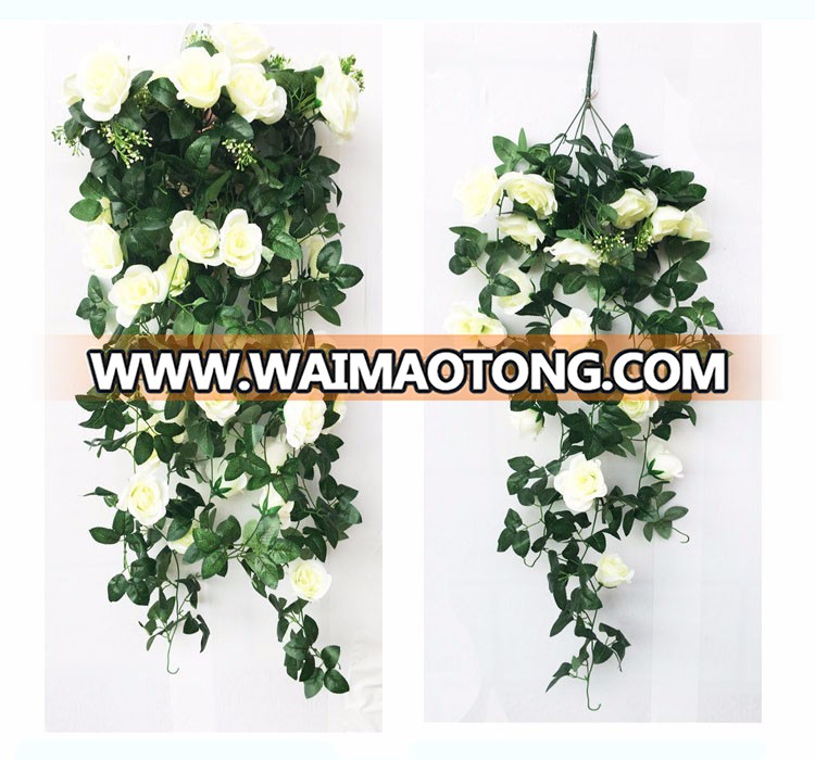 Artificial wall hanging flower hanging basket flower decorative roses flowers vine