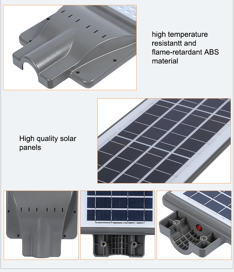 High lumen outdoor ABS smd waterproof ip65 20 40 60 watt integrated all in one solar led street light