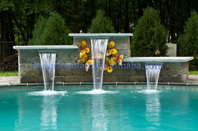 China Supplier Indoor Stainless Steel Swimming Pool Cascade Waterfall Wall Fountain Decorative Garden