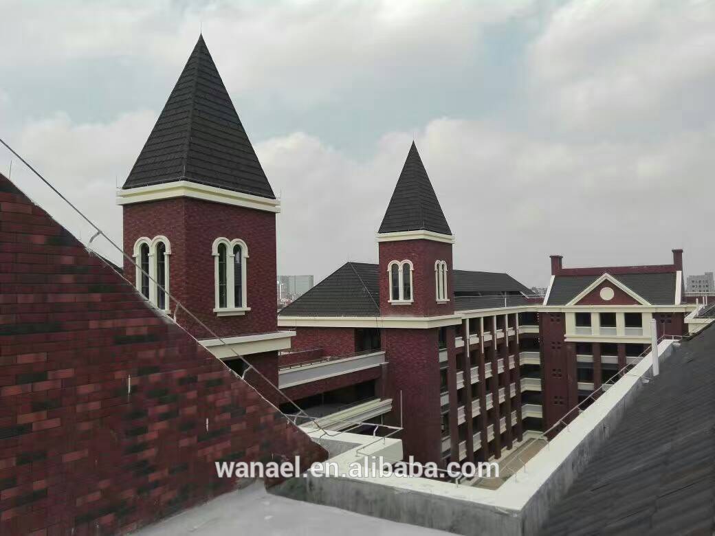 lightweight gazebo roof material anti-corrosion colorful sands coated aluminum-zinc galvanized steel roof sheet