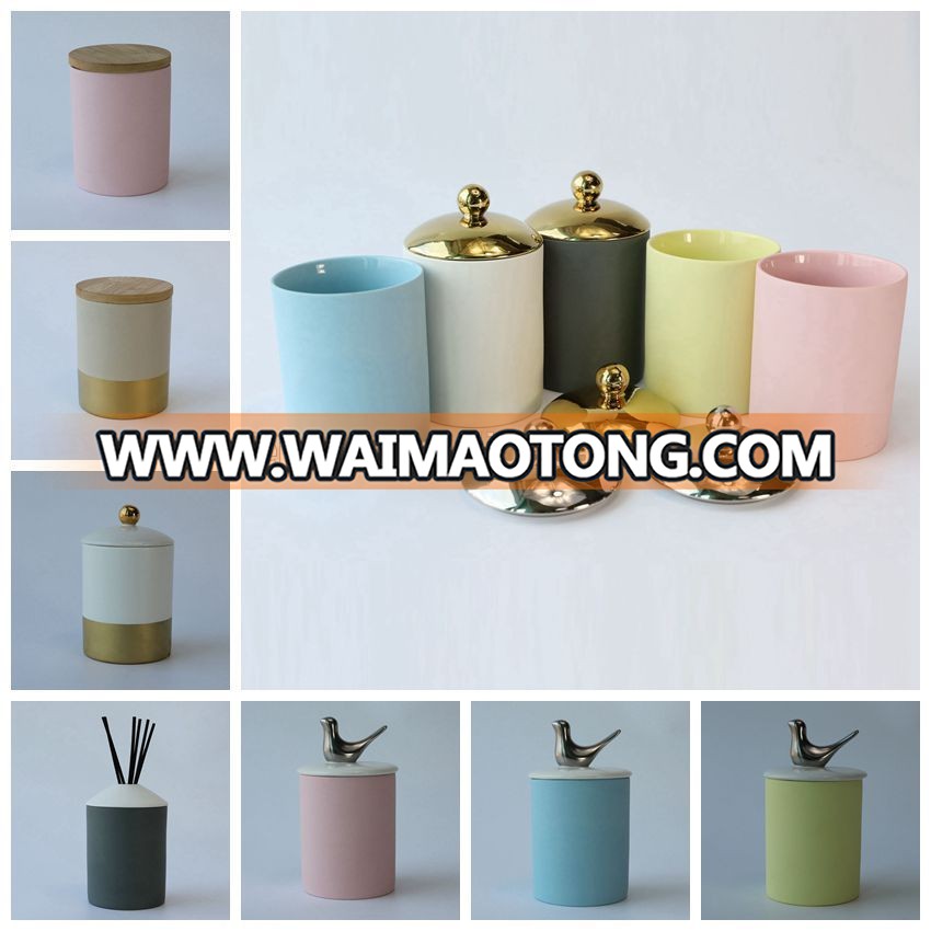 empty ceramic candle jar for luxury decorative scent candle