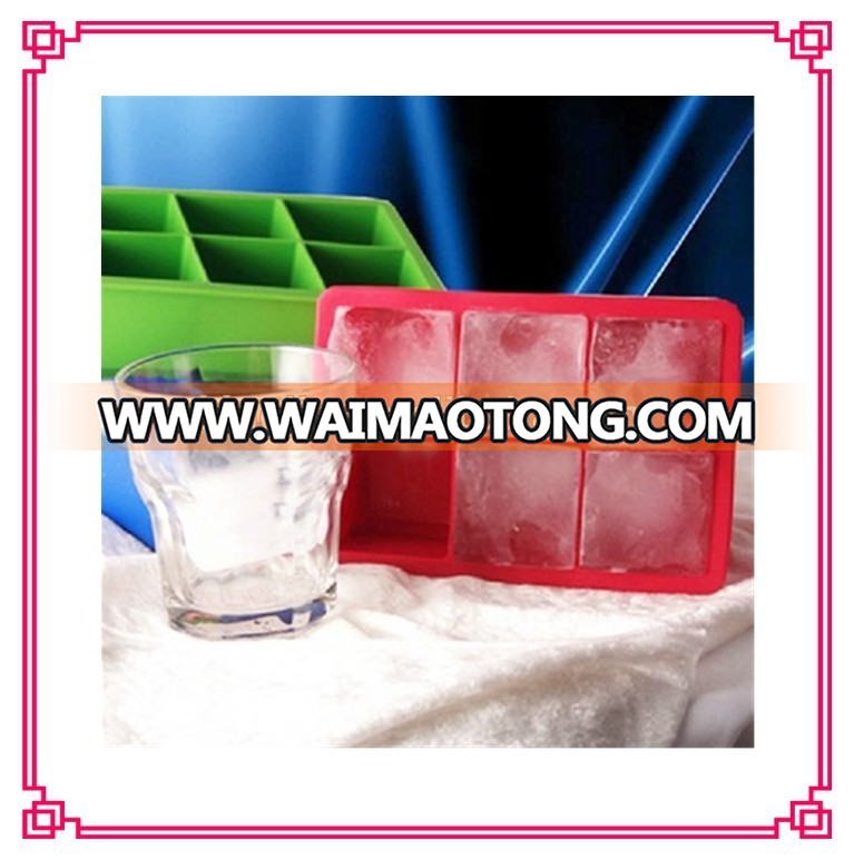 durable silicone ice form,Bar craft Rubber ice cube tray,whisky ice blocks 6-FDA silicone Tovolo King ice cube