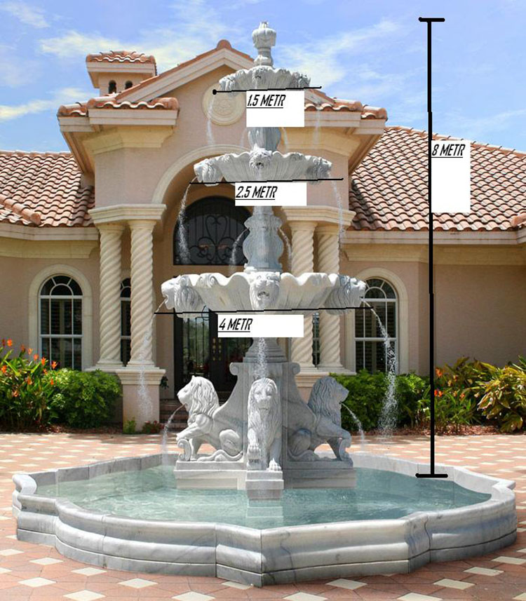 Customized size large outdoor natural stone granite fountain