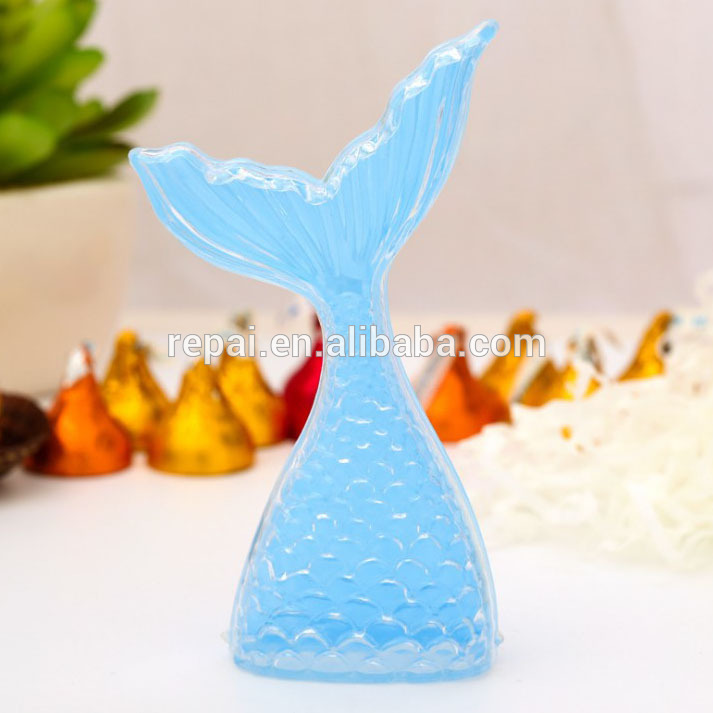 New design plastic candy box tail of mermaid baby shower favor