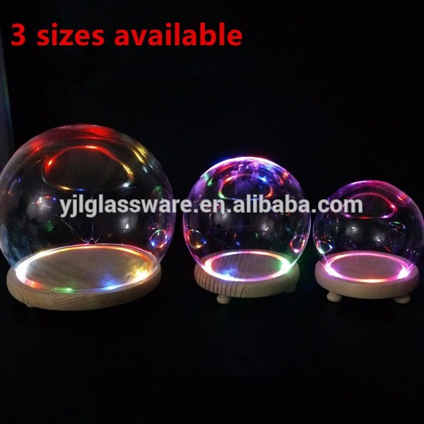 Hot selling available different sizes ball shape led glass dome for decoration