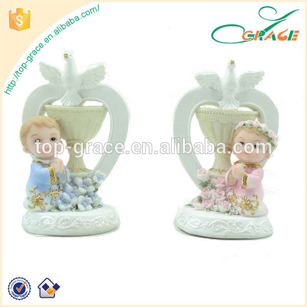 Fancy Decorative Resin Baby Favors Souvenirs First Holy Communion