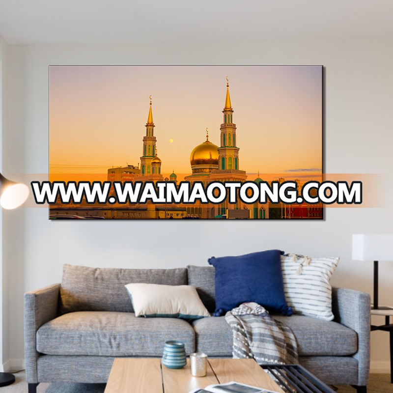 China Factory Wholesale City Landscape Painting Modern Building Wall Art Picture For Hotel Decor