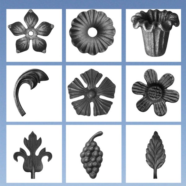 ornamental wrought iron decor flowers and leaves4189