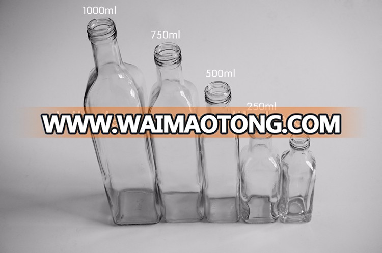 DAILY ML Square Glass olive oil bottle Vinegar Sauce Bottle for oiler cruet condiment packing