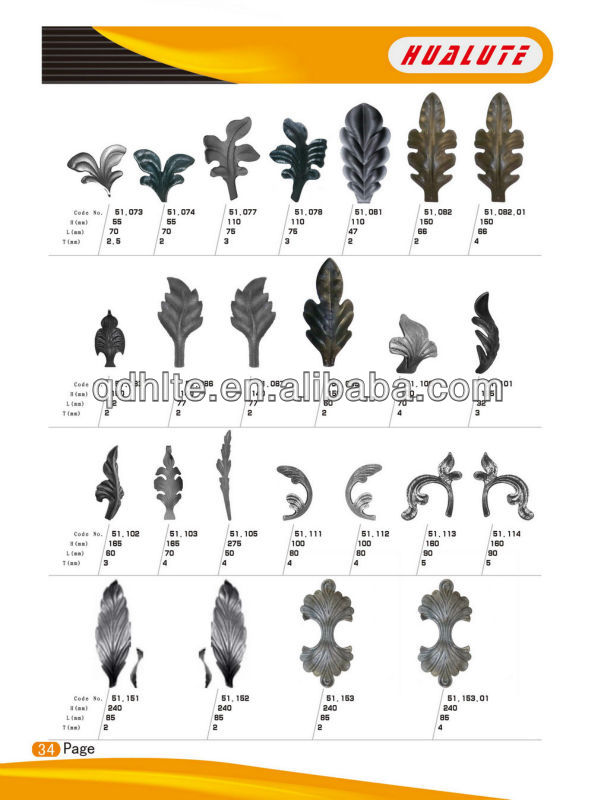 wrought iron flowers and leaves,cast steel flowers and leaves