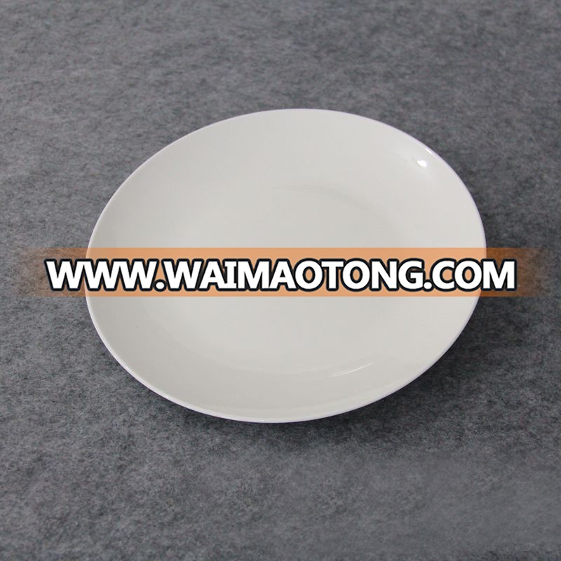 white ceramic plate/round dinner plate/cheap AB grade plates dishes