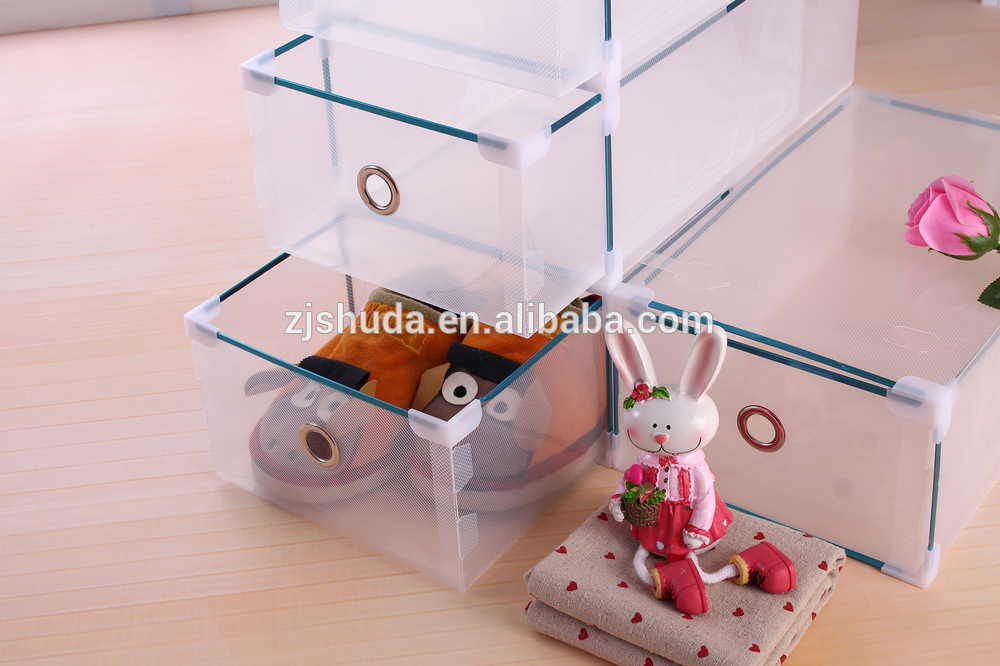 Transparent plastic shoe valet drawer storage box wholesale