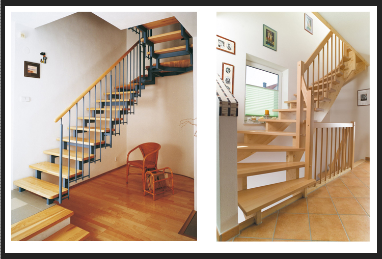 Solid Wood floating stair oak /modern design solid wood tread stair