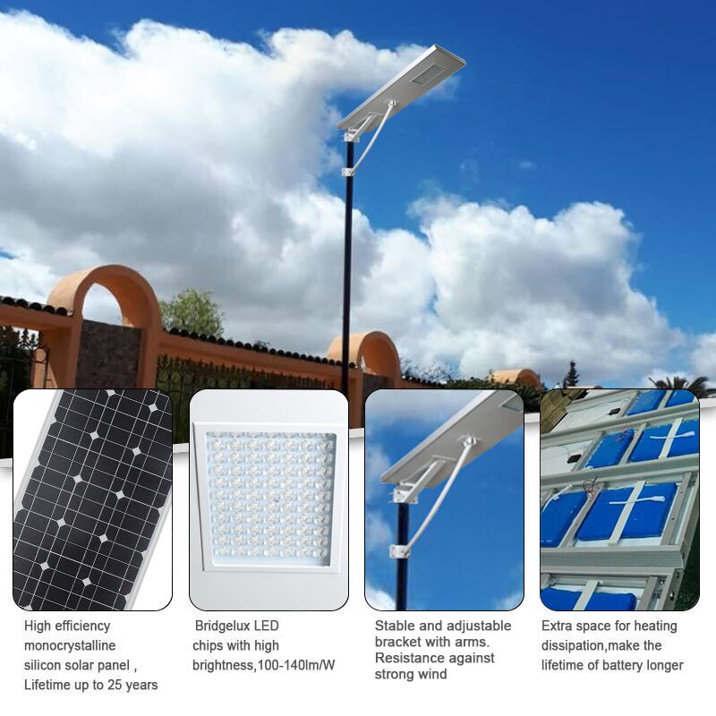 China Manufacturer High Power Lumens Integrated Solar Led Street Light 200w Outdoor