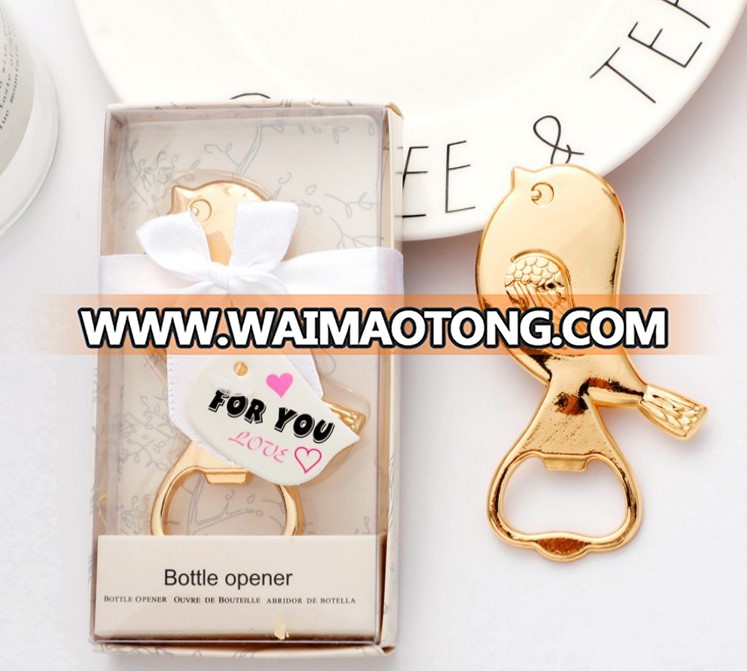 Wedding Favors Elegant Gold Love Bird Design Bottle Opener