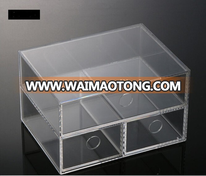 Acrylic Crystal Makeup Organizer With Drawer Toilet Organizer Box