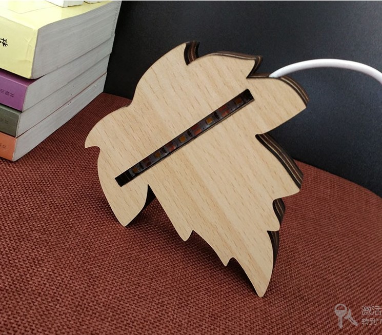 Wooden Base for 3D LED Lamp, Solid Color