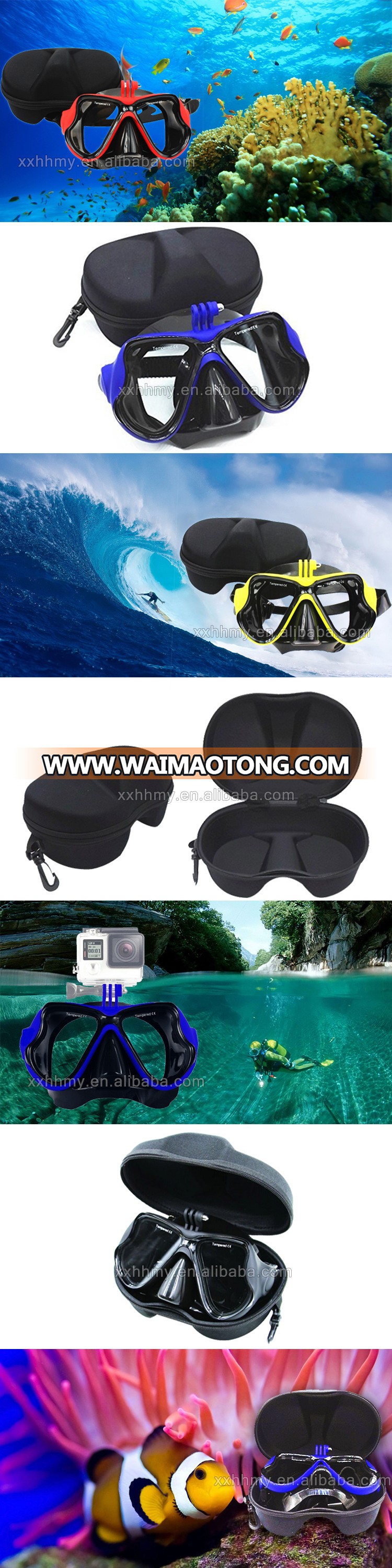 China alibaba snorkeling face swimming camera mount mirror mask scuba snorkel goggles diving glasses