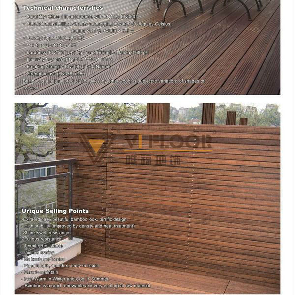 Carbonized outdoor bamboo decking