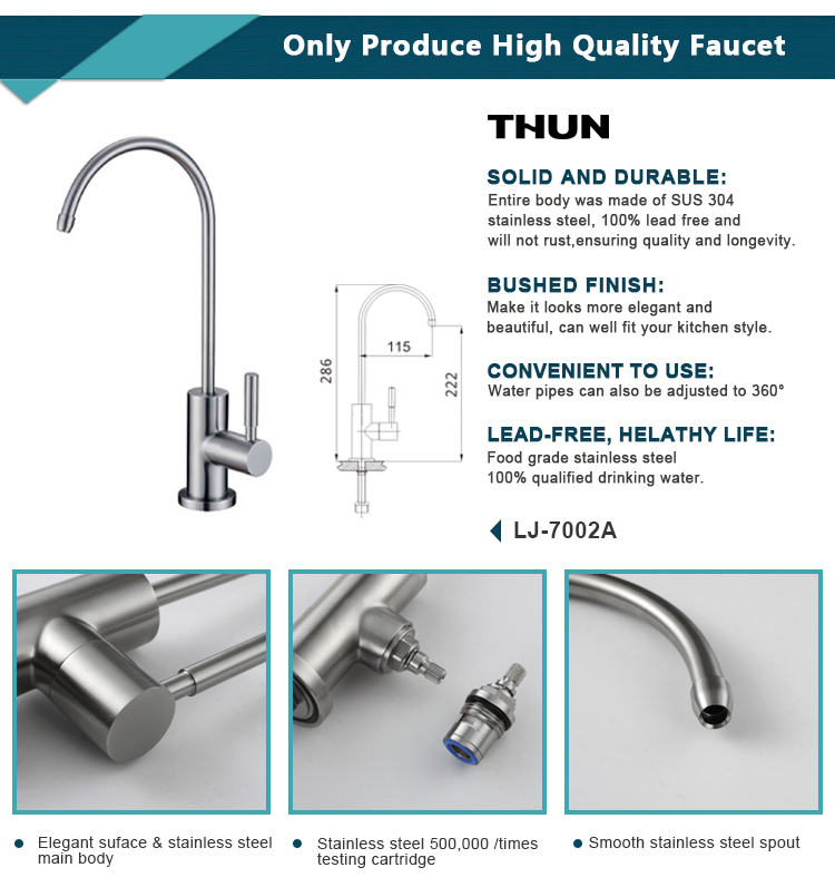 cupc high end for purify water use 304 stainless steel edible drinking water tap