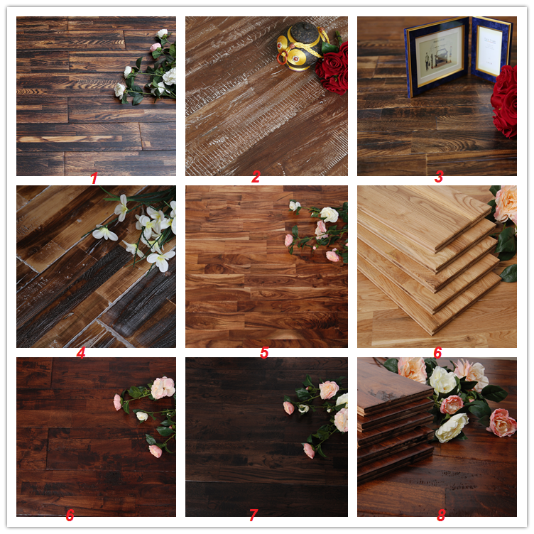 3-strip finger jointed Rustic Antique Finish solid Oak Wood Timber Flooring