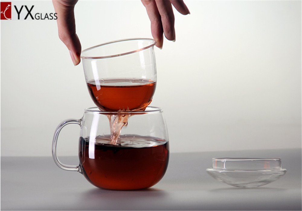 Elegant handmade high borosilicate glass tea cup set