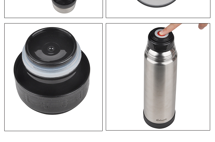 straight body Insulated bottle thermos flask steel