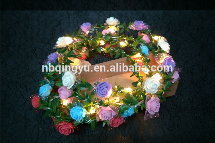 Battery Operated ROSE Flower LED String Lights 1.8ft Ring 10LED Flowers for Indoor & Outdoor Garden, Wedding Decoration