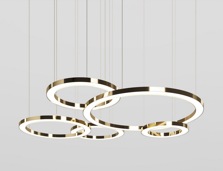 Modern nordic pendant lights ceiling led circle adjustable chandelier ring lamp for home Restaurant Hotel Indoor Decorative lamp