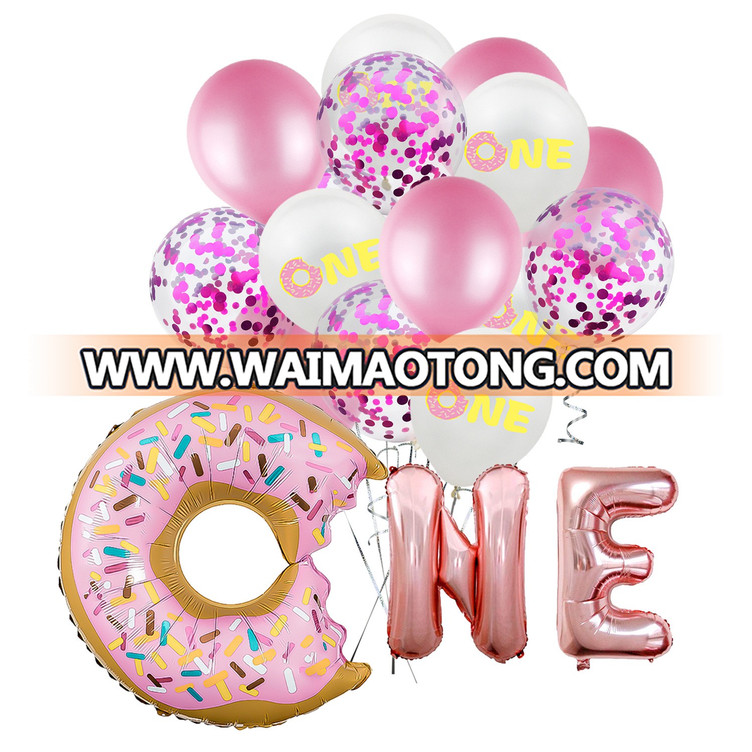 Amazon Hot Style Donut One Latex Balloon 1st Birthday Baby Christening Party Balloon Decoration