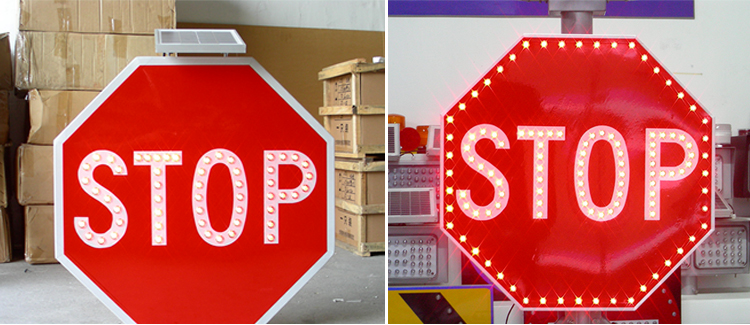 3M diamond degree solar powered stop sign