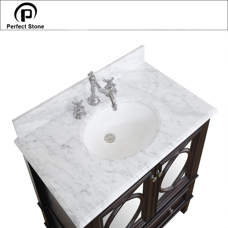 White marble bathroom vanity cabinet and modern bathroom vanity