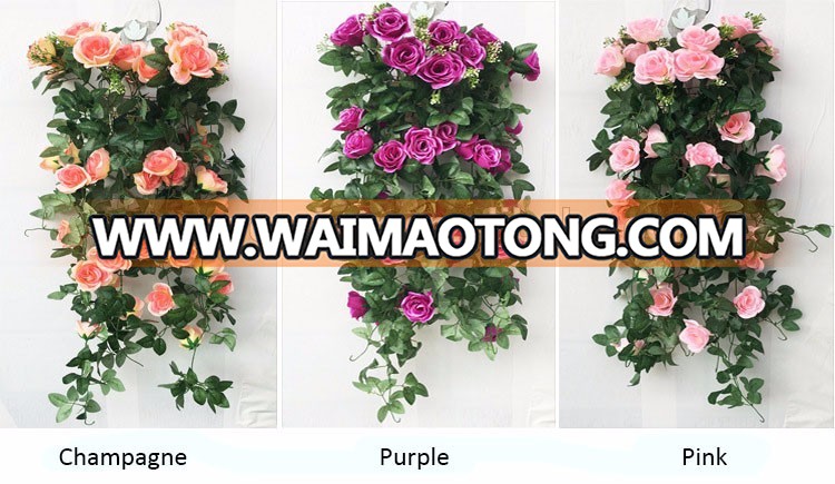 Artificial wall hanging flower hanging basket flower decorative roses flowers vine