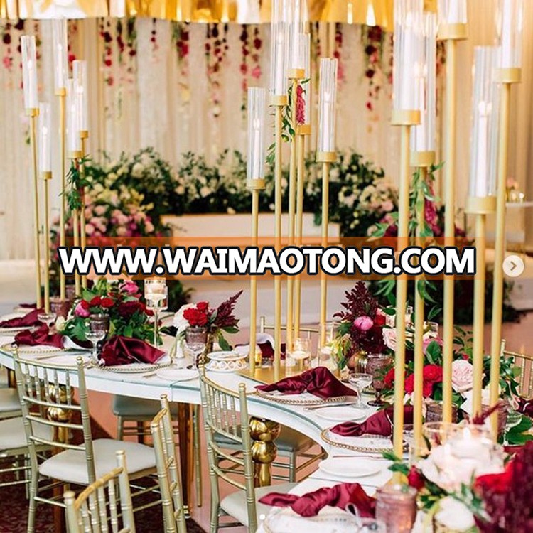 8 arms gold metal candlestick holder centerpieces for wedding table