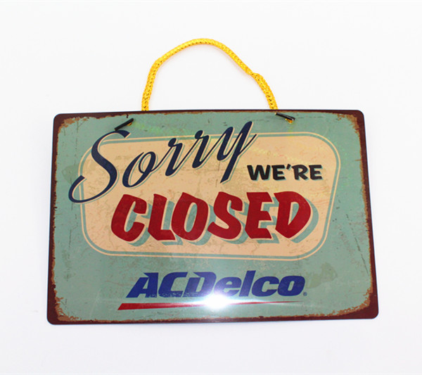 Vintage Open closed Door sign with string in stock/inventory