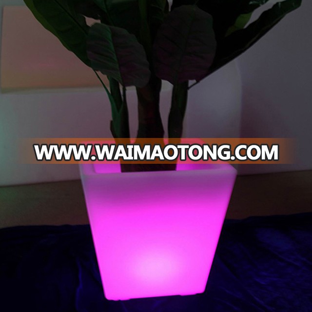 decorative garden plastic lighted outdoor led squared flower pot