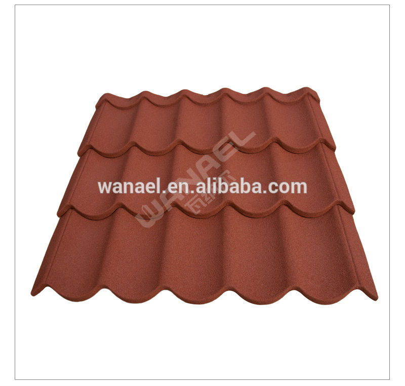 50 Year Warranty Kerala House Decorative Lightweight Red Colorful Stone Coated Metal Roof Tile