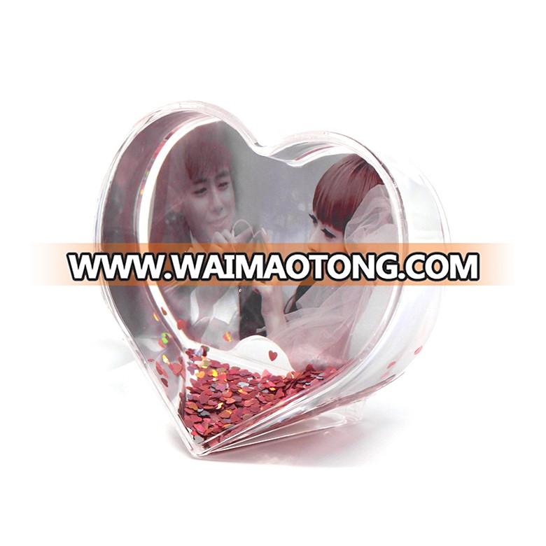 snow globes wholesale heart shape photo frame water globe with photo insert