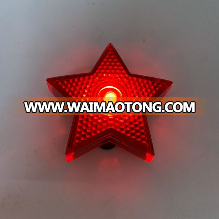 Factory price customized LOGO star shape outdoor warning safety flashing LED bike light