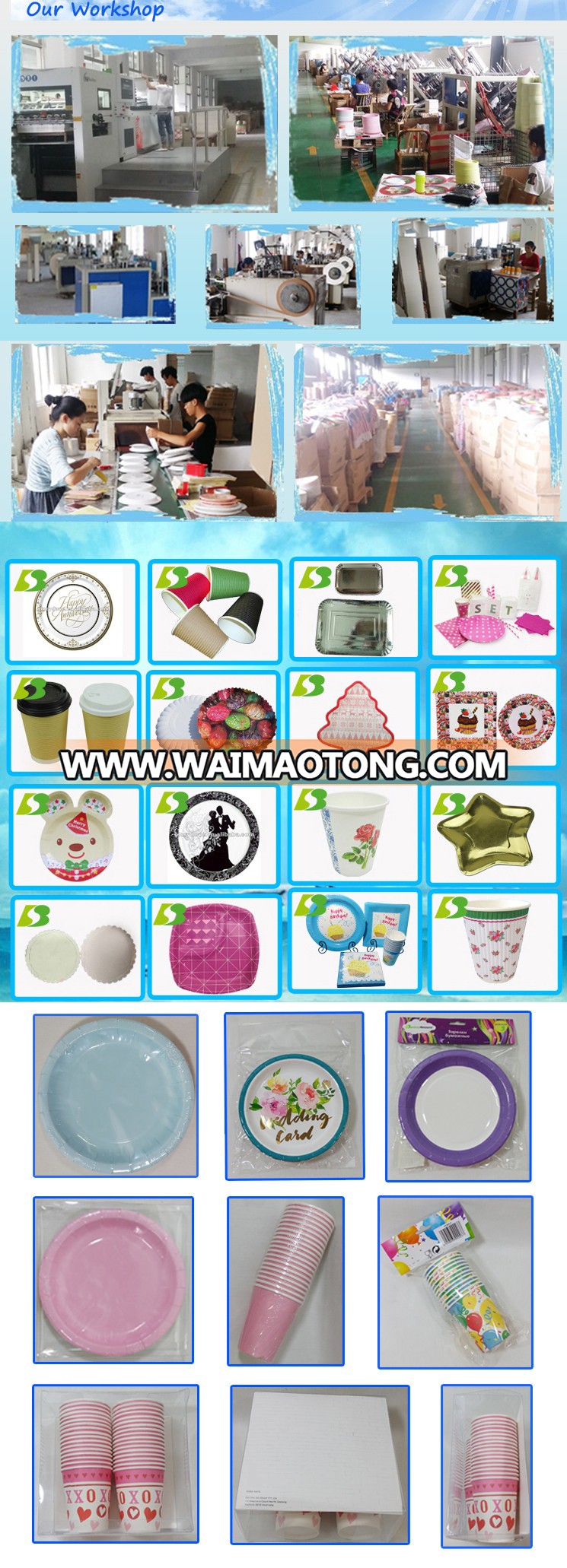 Popular Discount price disposable wholesale paper plates and cups