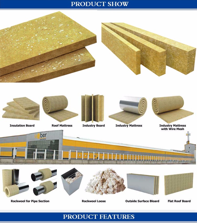 Fireproof soundproof thermal  Insulation Materials rock wool board panels ceiling rock wool board rock wool block