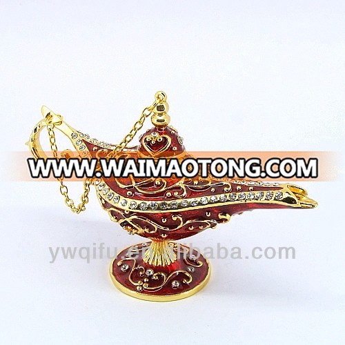 Home decoration aladdin oil lamp metal jewelry box(QF4075)