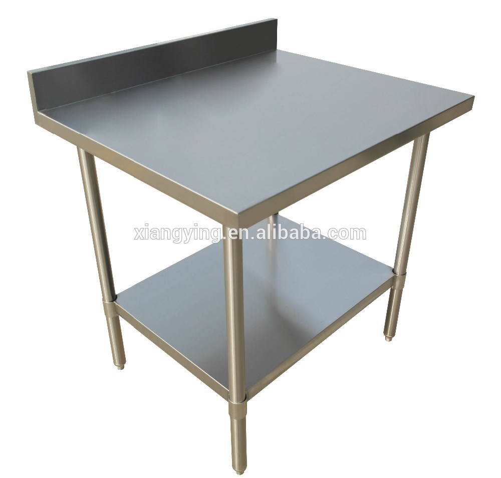 430 304 201Adjustable height stainless steel work table with galvanized base for commercial kitchen