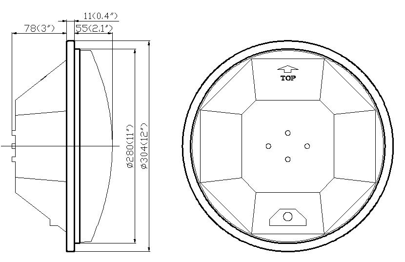 High flux Dia. 300mm vehicle red signal semaforo module