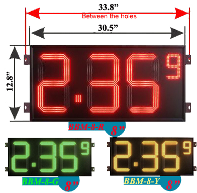 8inch outdoor 4 digits gas price led signs