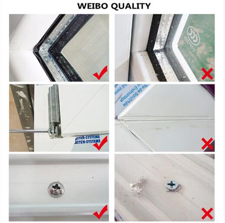 Weibo PVC double tempered glass casement window