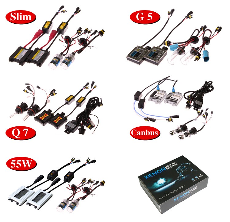 2019 Guangzhou h4 h7 h9 h11 9005 35w slim ballast hid kit 55w ac dc 12v 24v 9006 9012 3000k 6000k hid xenon kit wholesale 4300k