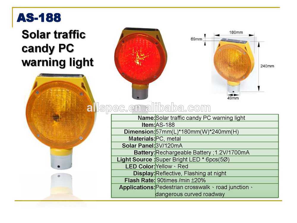 solar Warning lights in red and yellow one and two-sided on construction site