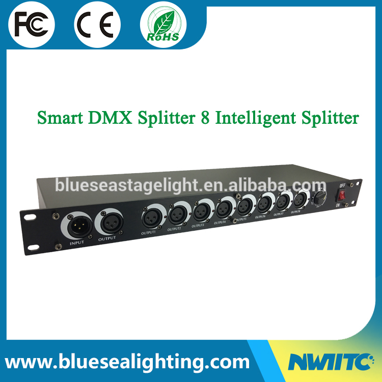 Pro light Smart DMX512 8chs distribution amplifier 8 way DMX Splitter