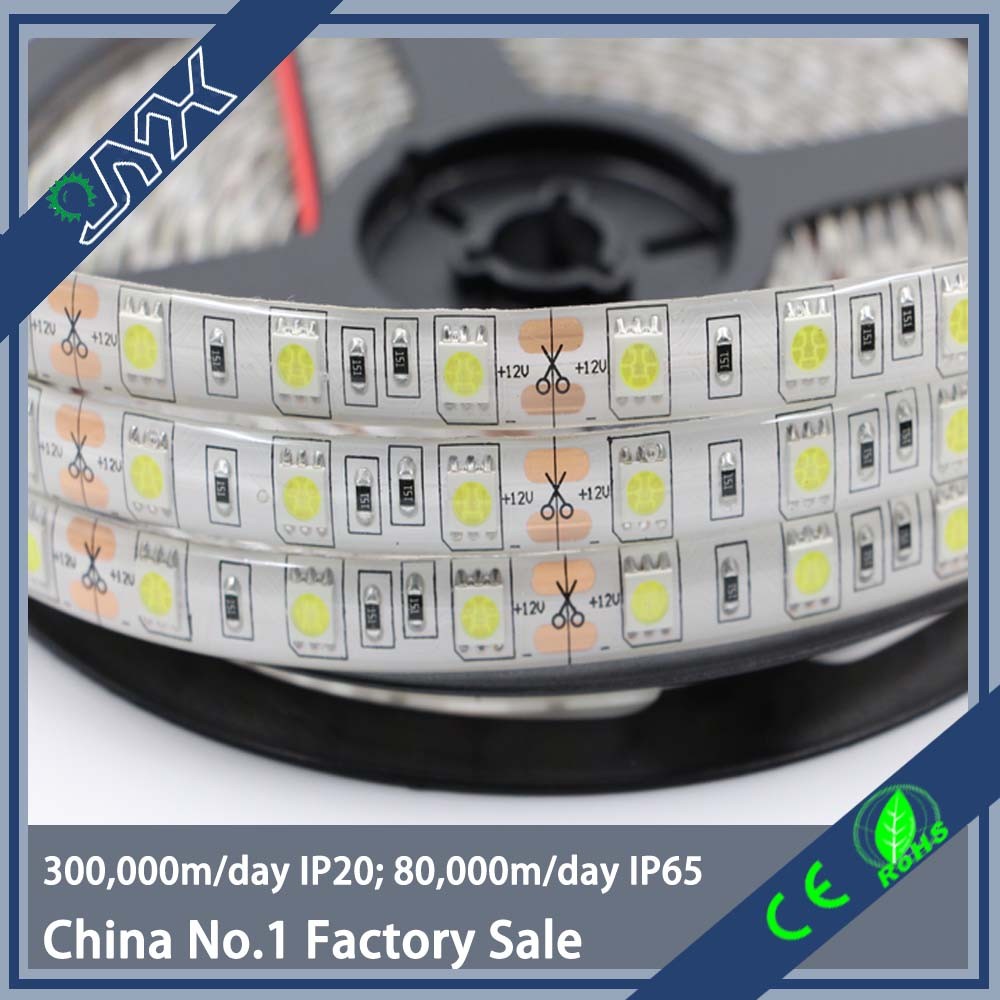 High brightness SMD5050/3528 60leds/M 300leds/roll  White color led strip